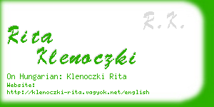 rita klenoczki business card